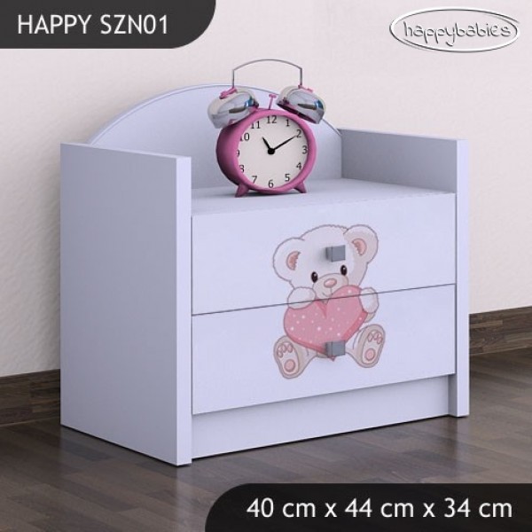 Nočna omarica Happy babies Medvedek s srcem 16 SZN1